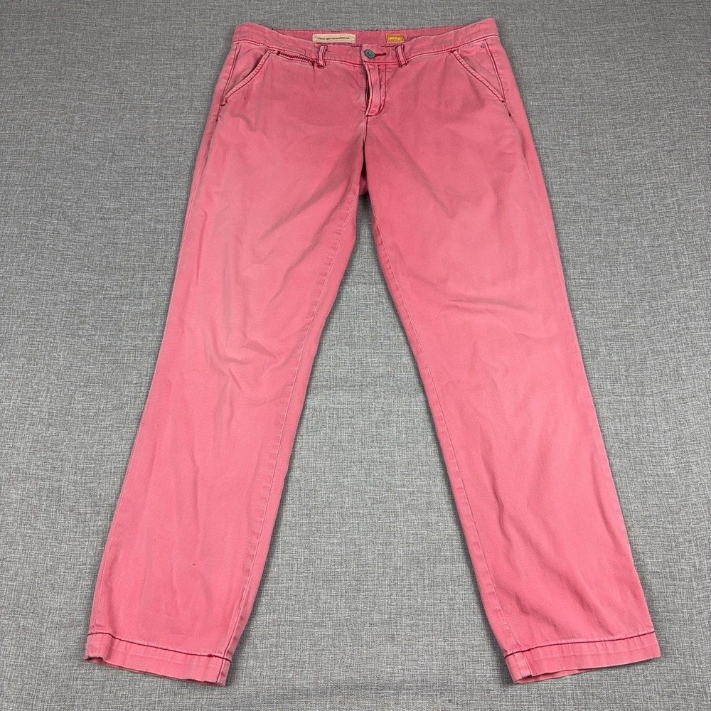 Pilcro And The Letterpress Pants Womens 29 Pink Hyphen Chino Twill Straight Leg